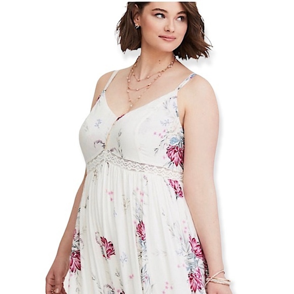 Torrid Ivory Floral Challis Maxi Dress